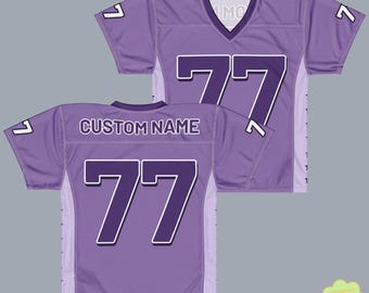 Personalized Purple Football Unisex Jersey custom name, custom number