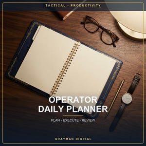 Operator Daily Planner Printable Undated | Productivity Planner with Time Blocks & AAR (PDF)