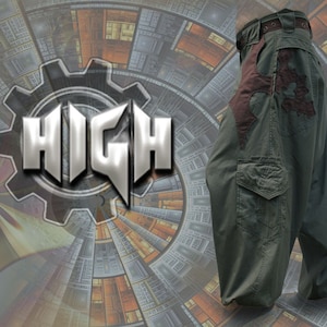 Drifter Pants - long baggy cargo pocket Aladdin harem sarouel trousers
