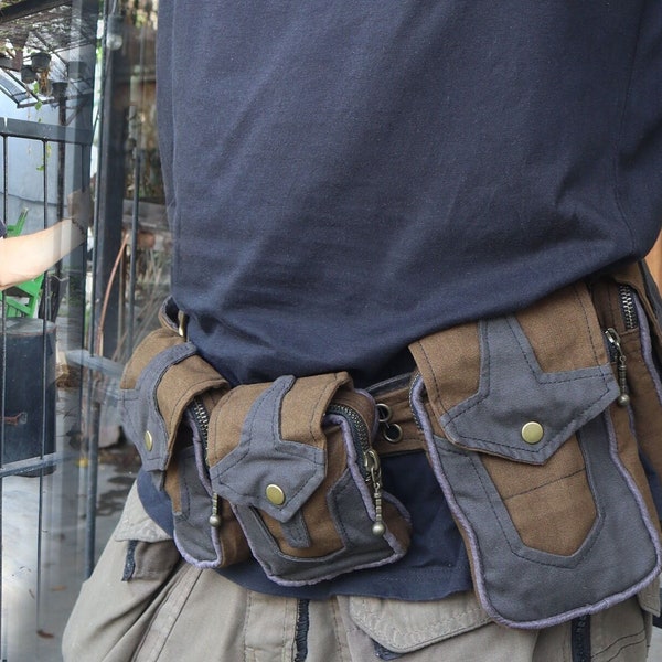 Belt Bags ~ cargo pockets apocalyptic festival hip belt bags - unisex