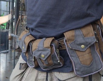 Belt Bags ~ cargo pockets apocalyptic festival hip belt bags - unisex