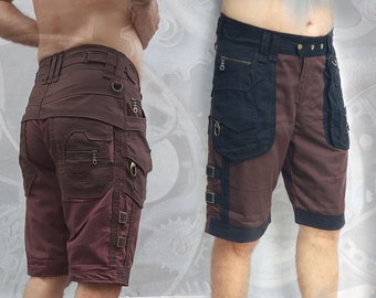 Sherlock Shorts - men&#39;s apocalyptic steampunk futuristic urban tribal festival clothing