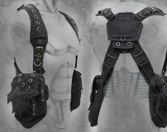 Viking Shoulder Holster Bag ~ post apocalyptic steampunk neo tribal