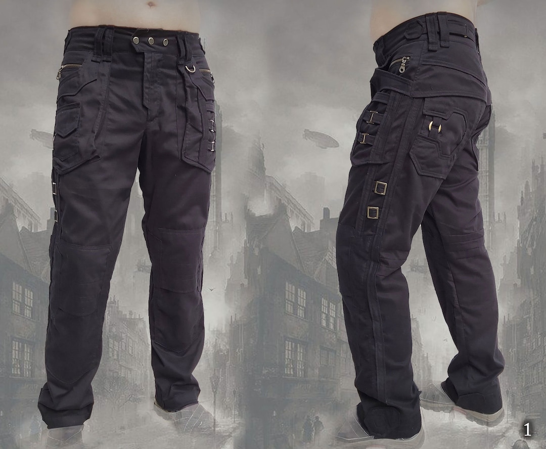 TRGPSG Men's Fashion Hiphop Rock Punk Gothic Pants Techwear