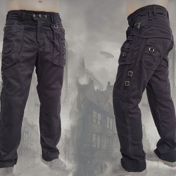 Sherlock Pants - vêtements de festival de pantalons tribaux urbains apocalyptiques cyberpunk futuristes pour hommes