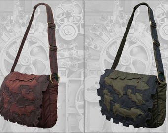 Messenger Steampunk Bag - festival laptop shoulder crossbody dj psytrance Shoulder bag