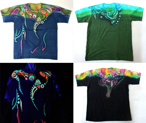 Airbrush Tees XL Fluorescent Neon UV Light T-shirts - Etsy