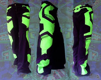 Pantaloni Electric Universe, cyber steampunk festival burning man - taglie forti -