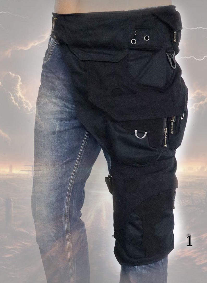 Skyrocker Belt Bag ~ One Leg Cargo Pocket Chaps Apocalyptic Festival - Etsy