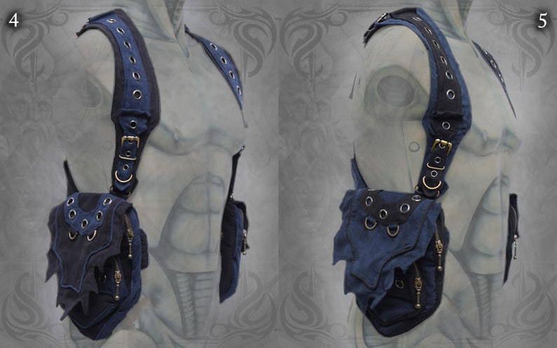 Viking Shoulder Holster Bag ~ post apocalyptic steampunk neo tribal