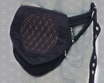 Flower of Life hip pocket Belt Bag - festival style