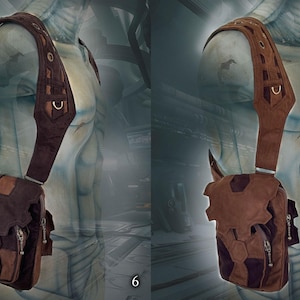 Caprica Holster Bag ~ post apocalyptic mechanical machine steampunk burning man festival shoulder holster vest bag