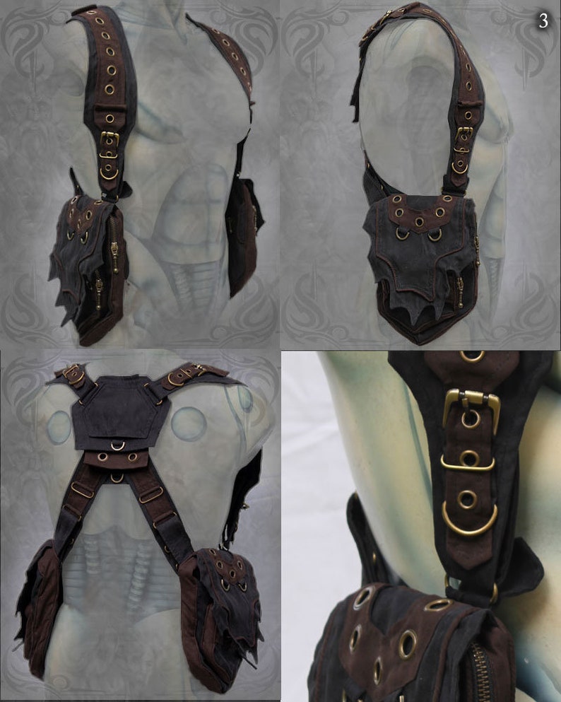 Viking Shoulder Holster Bag ~ post apocalyptic steampunk neo tribal