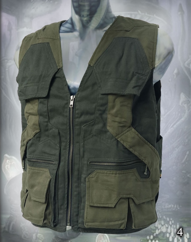 Tectonic Vest men utility multipocket tactical travel cargo adventure vest 4 dark Green - Olive