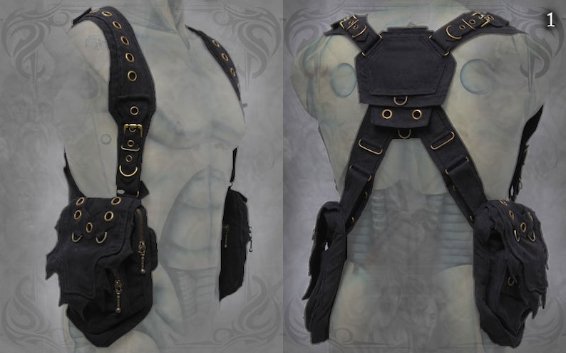 Viking Shoulder Holster Bag ~ post apocalyptic steampunk neo tribal