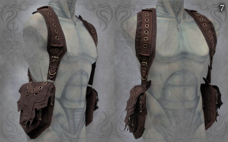 Viking Shoulder Holster Bag ~ post apocalyptic steampunk neo tribal