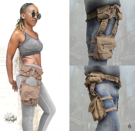 Protector Belt Double Cargo Pocket Apocalyptic Festival Burning Man Thigh Waist Belt Bag Unisex Etsy