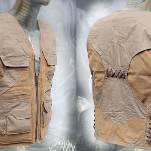 Tectonic Vest men utility multipocket tactical travel cargo adventure vest 10. Chestnut - Khaki
