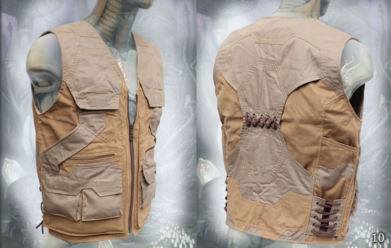 Tectonic Vest men utility multipocket tactical travel cargo adventure vest 10. Chestnut - Khaki