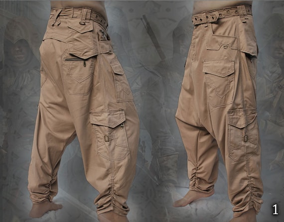 Nizari Pants ~ cargo pocket goa tribal festival baggy aladdin harem trousers