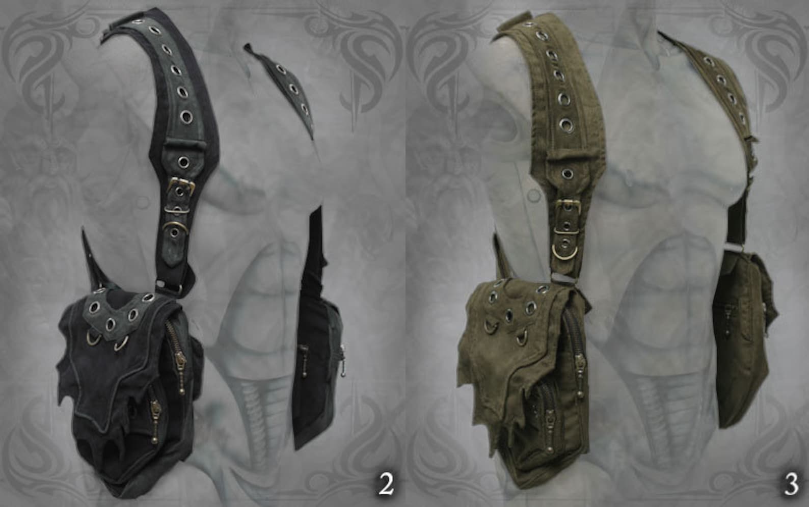 Viking Shoulder Holster Bag Post Apocalyptic Steampunk Neo Etsy