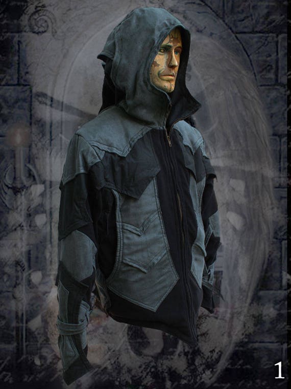 post apocalittico dark cosplay cavaliere medievale armatura incappucciata felpa con cappuccio da uomo felpa con cappuccio Abbigliamento Abbigliamento genere neutro per adulti Giacconi e cappotti Assassin Jacket Hood 