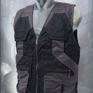 Tectonic Vest men utility multipocket tactical travel cargo adventure vest 1. Black - Grey