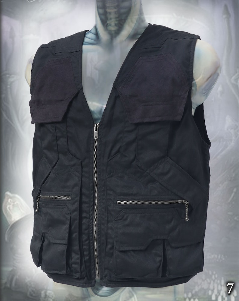 Tectonic Vest men utility multipocket tactical travel cargo adventure vest 7. Black