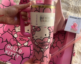 Gobelet Stanley Quencher 40oz – Édition Hello Kitty et Stitch | Tumbler Inox Isotherme | Idée Cadeau Original