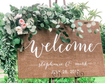 Wedding Welcome Sign Wood, Rustic Wedding Sign, Welcome Wedding Sign, Large Wedding Sign, Rehearsal Dinner, Engagement Party, Entrance Signs