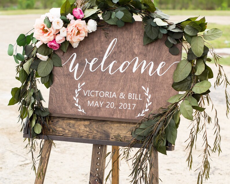 Wedding welcome sign Welcome wedding sign Welcome sign for image 1