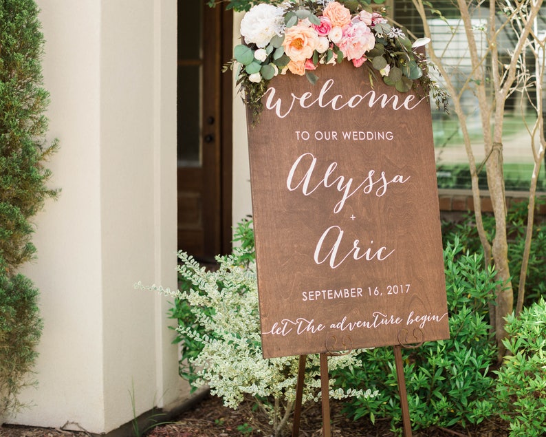 to Our Wedding Sign Wedding Name Sign Wooden Etsy
