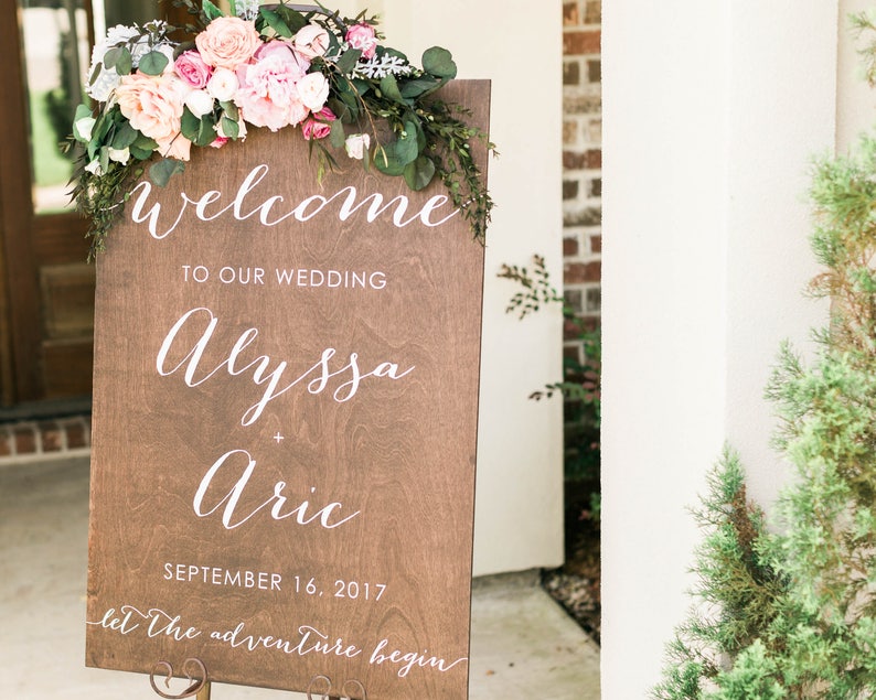 to Our Wedding Sign Wedding Name Sign Wooden Etsy