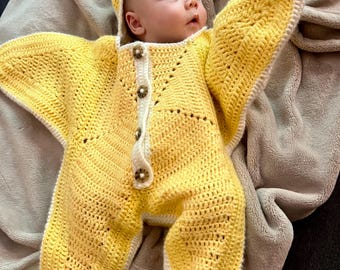 Gehäkelter Baby Juni Stern Strampelanzug