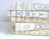 Antique BOOK COLLECTION, Decorative Book Set of 5, Cream color, Nelson Edition, 1930s.