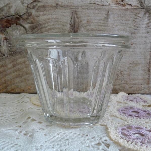 Pot de confiture, France antique. Pot à gelée en verre transparent, "Pot de confiture". Contient 350 ml.