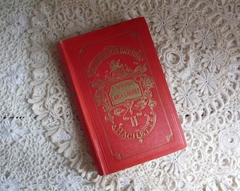 Antique French Pink Book from the Edition Hachette. Illustrated Children Book with Gold Ornate Cover. "Bibliothèque Rose Illustrée".