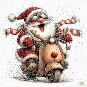 53 schattige kerstman PNG, kerstman clipart, vakantie png, kawaii kerstman png, grappige kerstman png, kerstmis png, png-bundel, digitale download