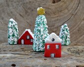Miniature house 4, Christmas Village, Christmas home decor