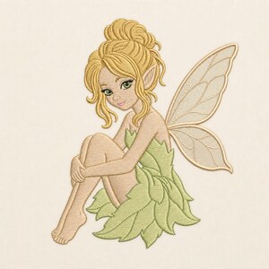 Fairy Pixie Leaf Broderi Design Digital Ladda Ned Fantasy Maskin Mönsterfil