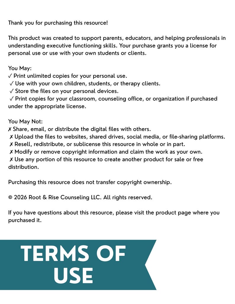 Executive Functioning Parent Guide | Printable Infographics | ADHD & Executive Skills | Handouts image 5