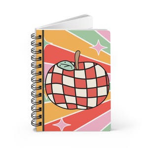 Customizable Teacher Spiral Bound Journal | Retro Rainbow Stripes