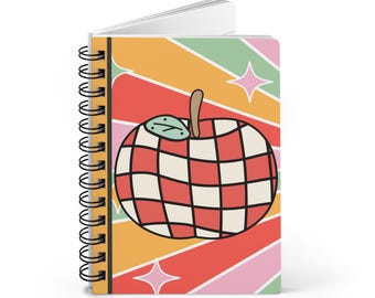 Customizable Teacher Spiral Bound Journal | Retro Rainbow Stripes