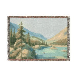 Rocky Mountain National Park Landscape Woven Blanket | Dream Lake Scenic Nature Throw