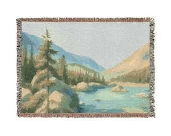Rocky Mountain National Park Landscape Woven Blanket | Dream Lake Scenic Nature Throw