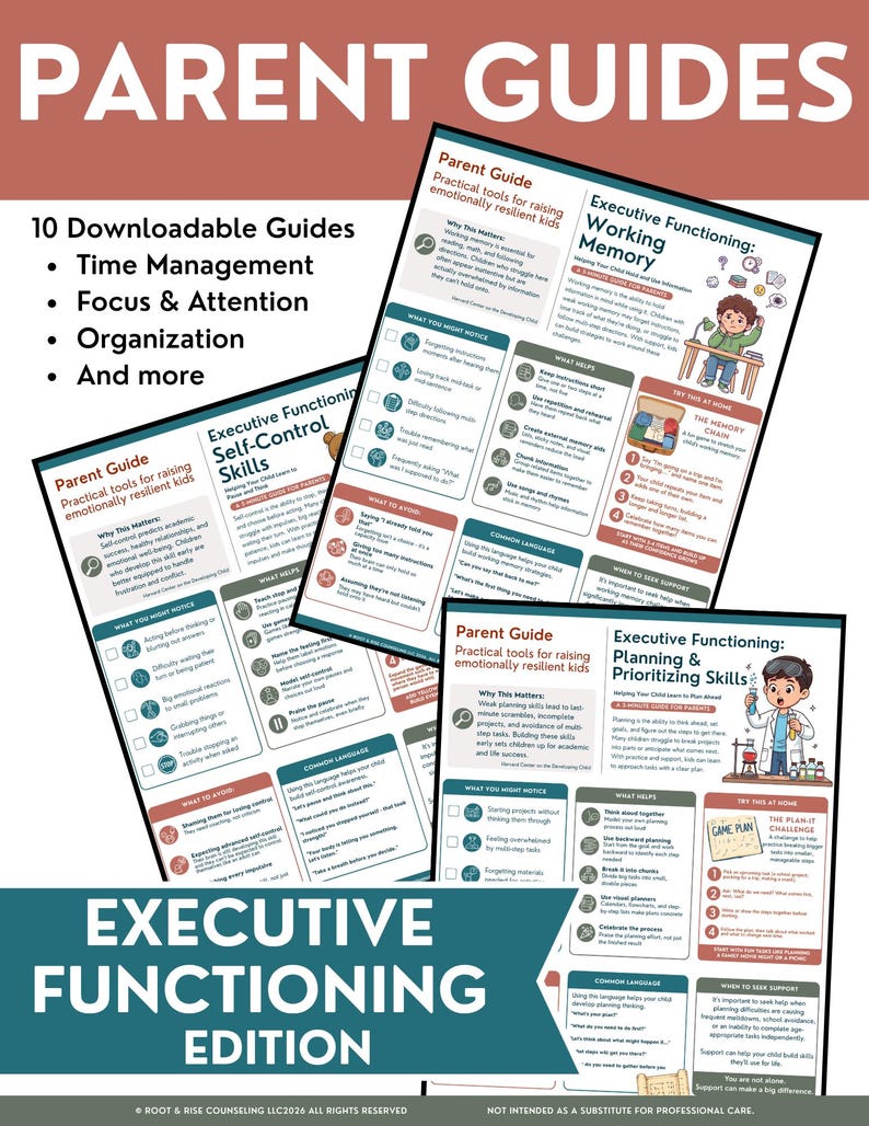 Executive Functioning Parent Guide | Printable Infographics | ADHD & Executive Skills | Handouts image 1