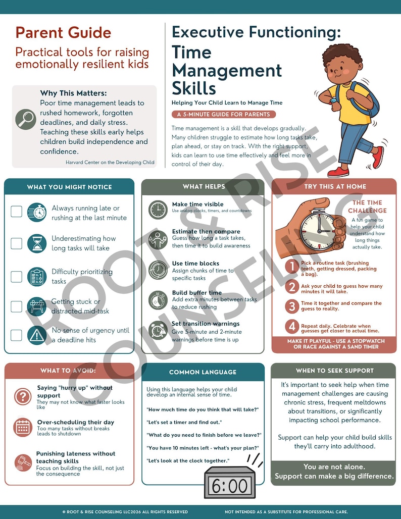 Executive Functioning Parent Guide | Printable Infographics | ADHD & Executive Skills | Handouts image 2