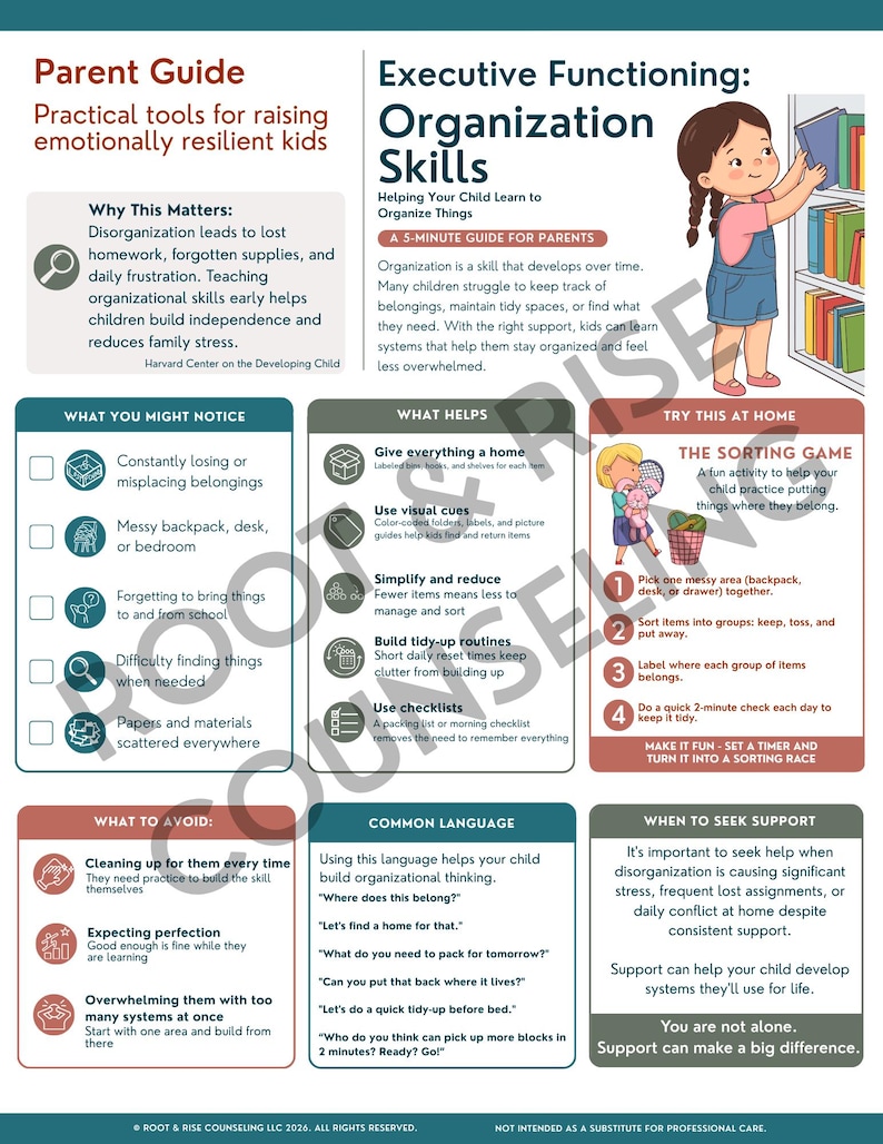 Executive Functioning Parent Guide | Printable Infographics | ADHD & Executive Skills | Handouts image 3