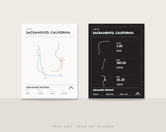 Custom Full Distance Triathlon Poster | Your Strava Route | Personalized Swim Bike Run Finisher Gift