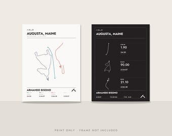 Custom Half Distance Triathlon Poster | Your Strava Route | Personalized Swim Bike Run Finisher Gift